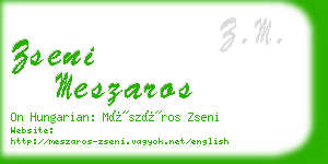 zseni meszaros business card